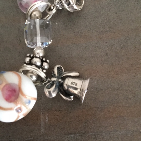 Bridal Wedding theme sterling silver charms bracelet NEW - Picture 3 of 7